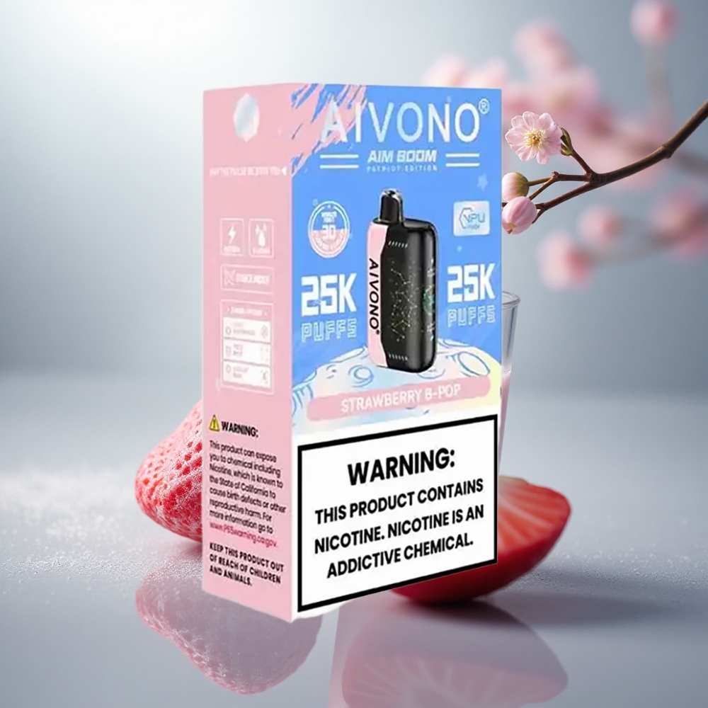 Aivono Aim Boom 25000 Çiyələk B Pop 650mAh 0%-5% nikotin