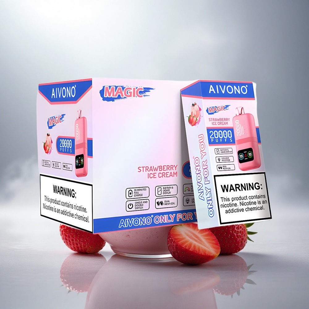 Aivono Aim Magic 20000 Çiyələkli Dondurma 3% Nikotin Dual Mesh LCD 600mAh